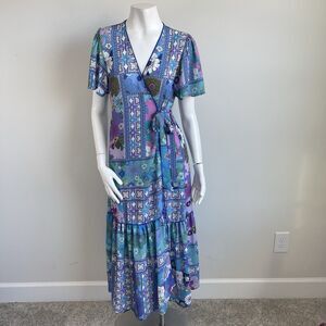 LaRoque Original Wrap Midi Dress Size S Sundress Cottage Boho Resort Vacation